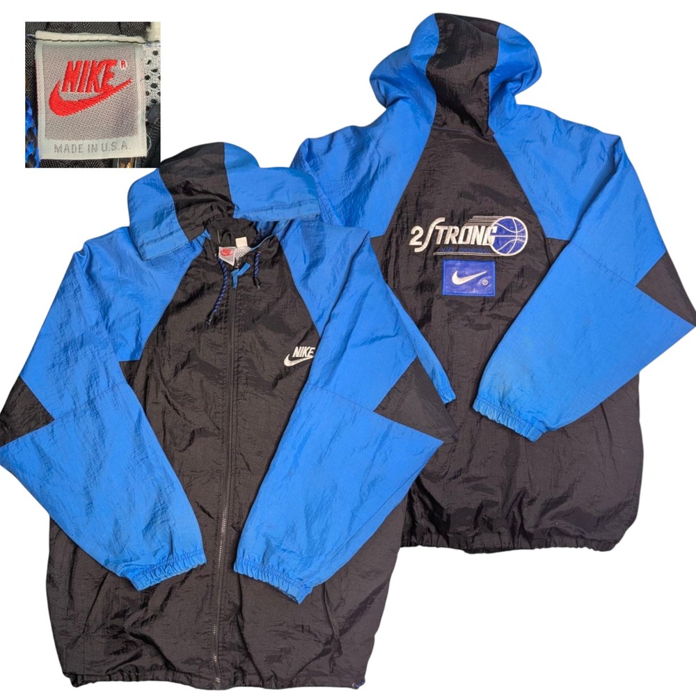 Vintage Nike 2Strong Basketball Y2K Color Block Silver Tag Windbreaker Jacket